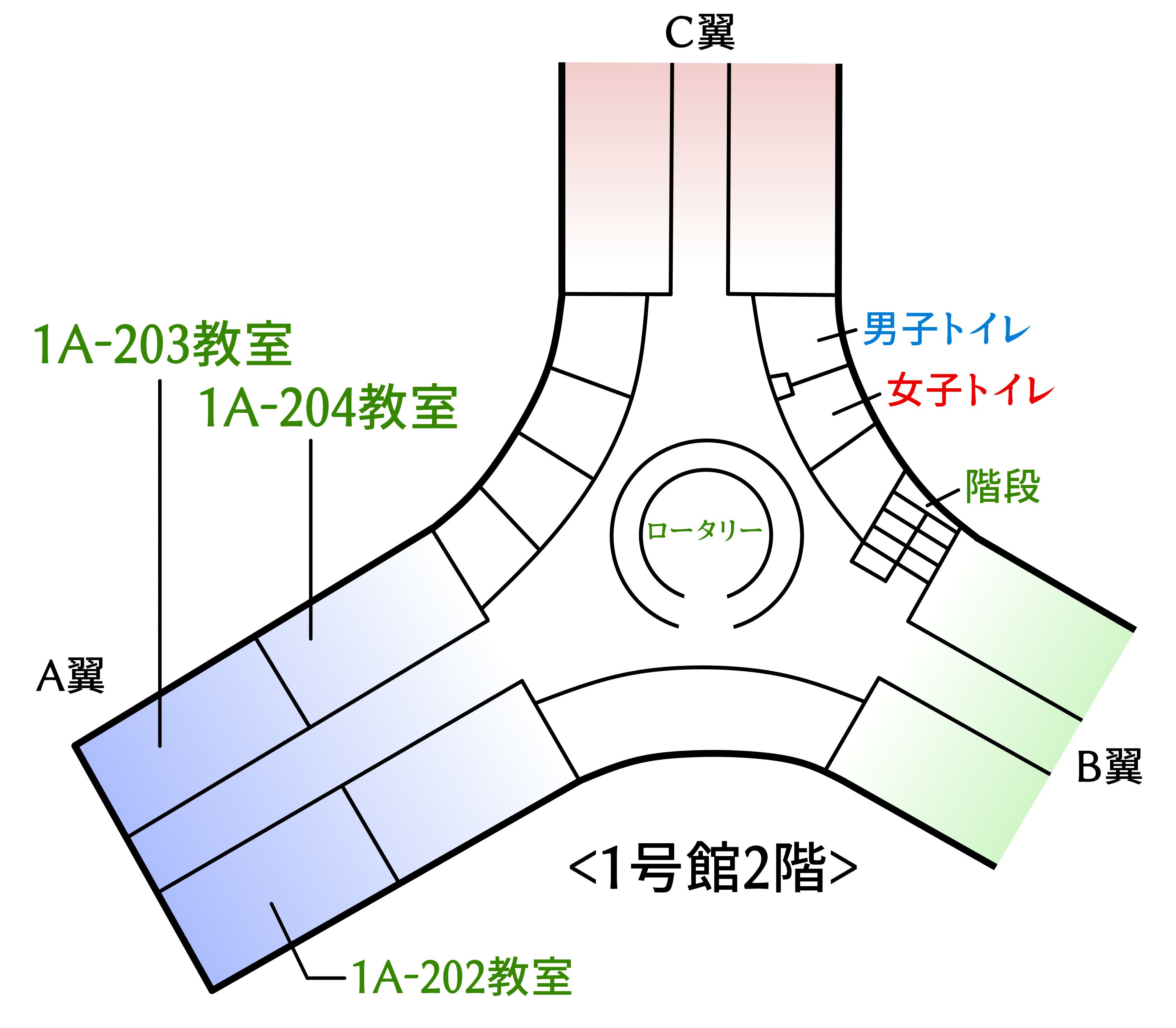 1号館2階の地図